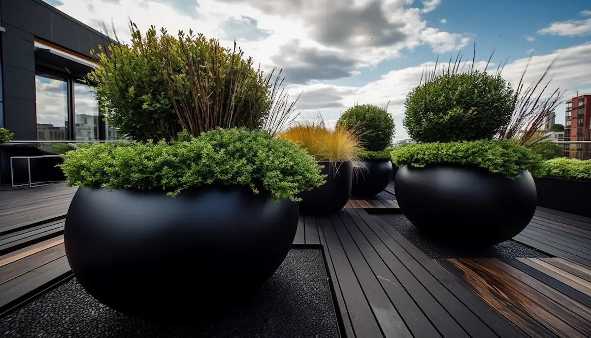 چوب پلاست در طراحی روف گاردن