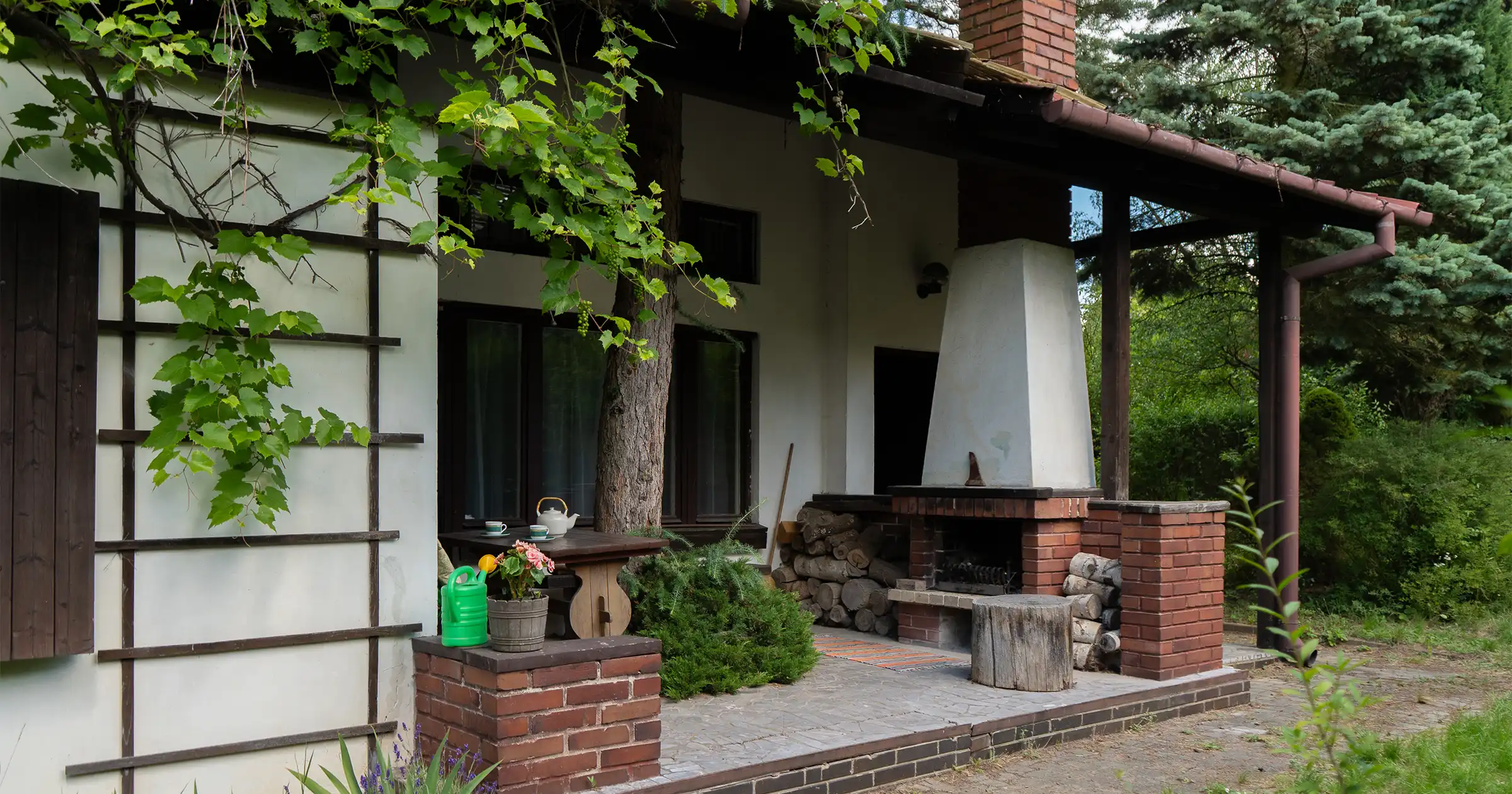 شومینه سنگی باغی